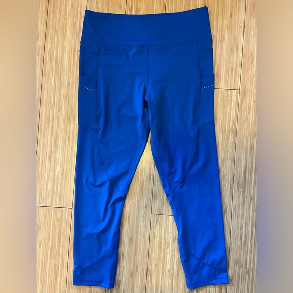 Blue Women's Athletic Leggings - Picture 2 of 5